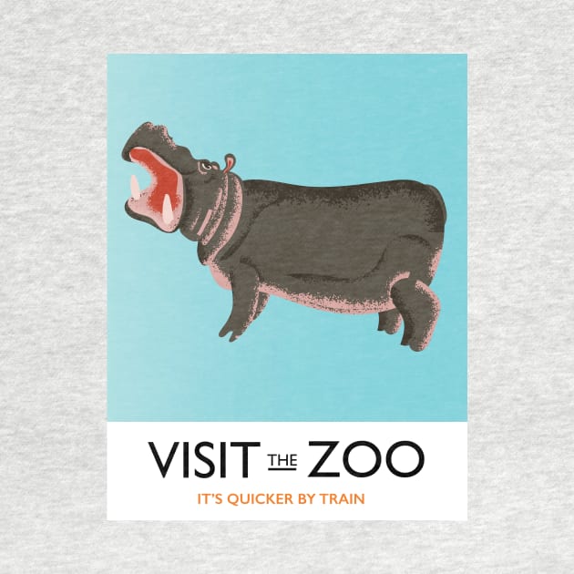 Visit the Zoo Hippo Train poster by nickemporium1